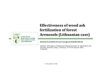 effectiveness of wood ash fertilization of forest
