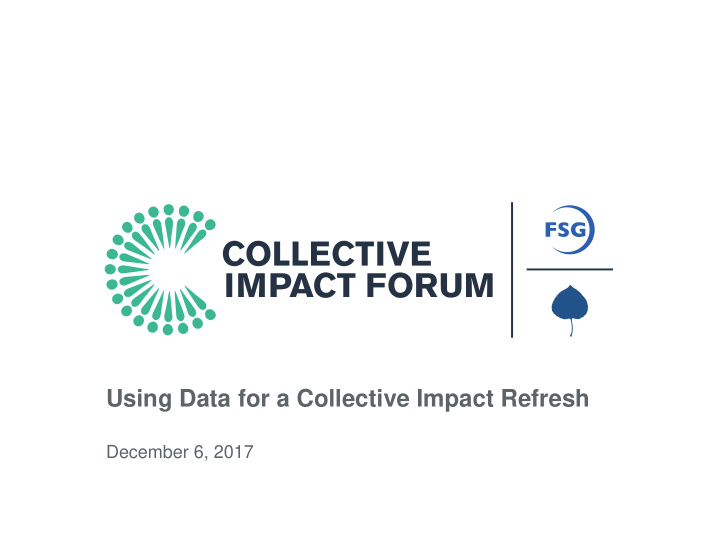 using data for a collective impact refresh