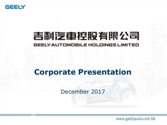 Corporate Presentation  December 2017  Sales Performance  Jan.- Nov. 2017  Overall:  1,093,491