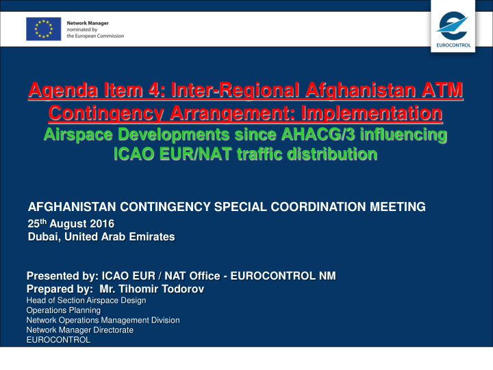 agenda item 4 inter regional afghanistan atm contingency