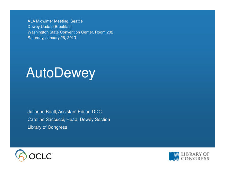 autodewey