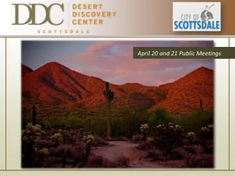 April 20 and 21 Public Meetings Tonights Agenda  Welcome/Introductions  Project Overview