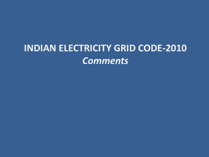 indian electricity grid code 2010