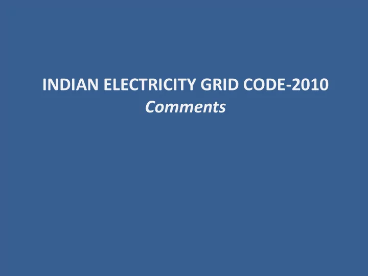 indian electricity grid code 2010