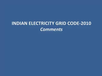 INDIAN ELECTRICITY GRID CODE-2010  Comments  CERC (Central Electricity Regulatory Commission)