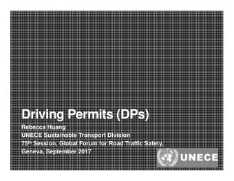 Driving Permits (DPs)  Rebecca Huang  UNECE Sustainable Transport Division 75 th Session, Global