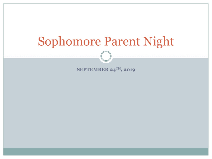 sophomore parent night