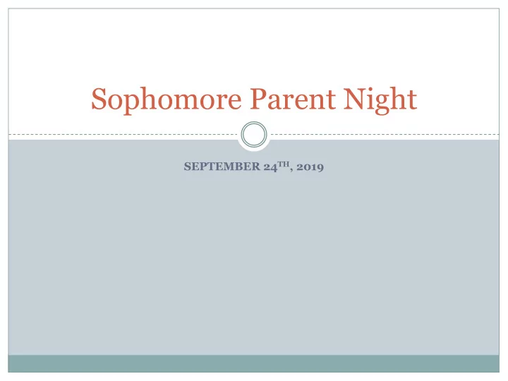sophomore parent night