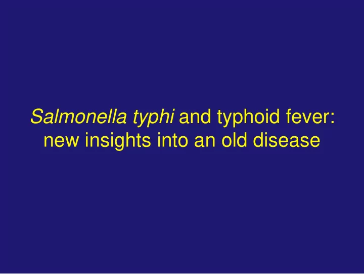 new insights into an old disease two fundamental