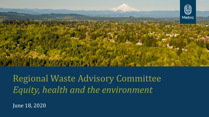 regional waste advisory committee equity health and the
