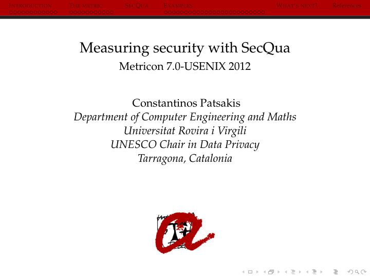 measuring security with secqua