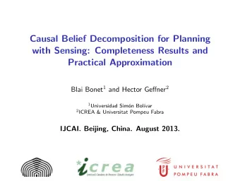 Causal Belief Decomposition for Planning  with Sensing: Completeness Results and  Practical