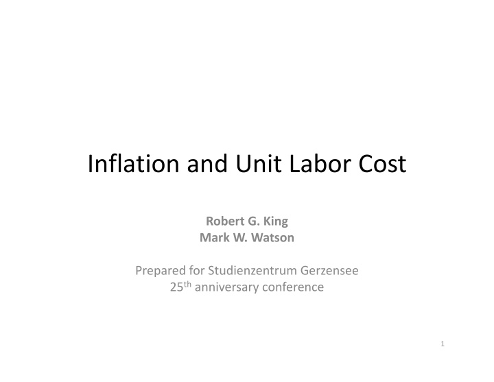 inflation and unit labor cost