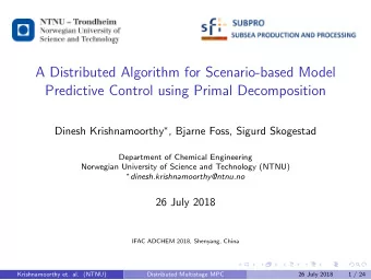 A Distributed Algorithm for Scenario-based Model  Predictive Control using Primal Decomposition