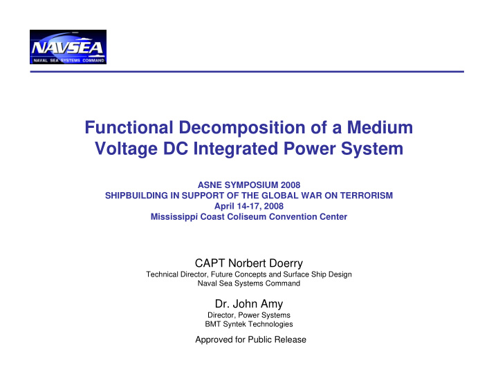 functional decomposition of a medium voltage dc