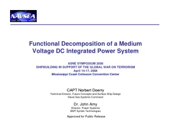 Functional Decomposition of a Medium  Voltage DC Integrated Power System  ASNE SYMPOSIUM 2008