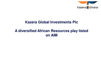 on AIM  Disclaimer   The information contained in these slides and the accompanying oral