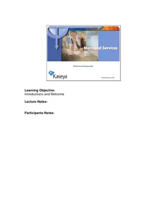 Managed Services  Managed Services  Managed Services  Welcome to Kaseya.edu  www.kaseya.com