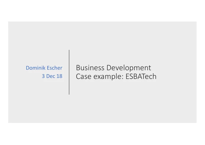 business development