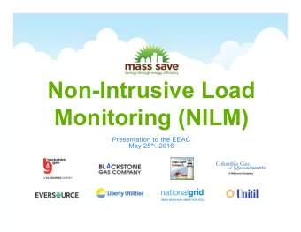 Non-Intrusive Load  Monitoring (NILM)  Presentation to the EEAC May 25 th , 2016  What is NILM?