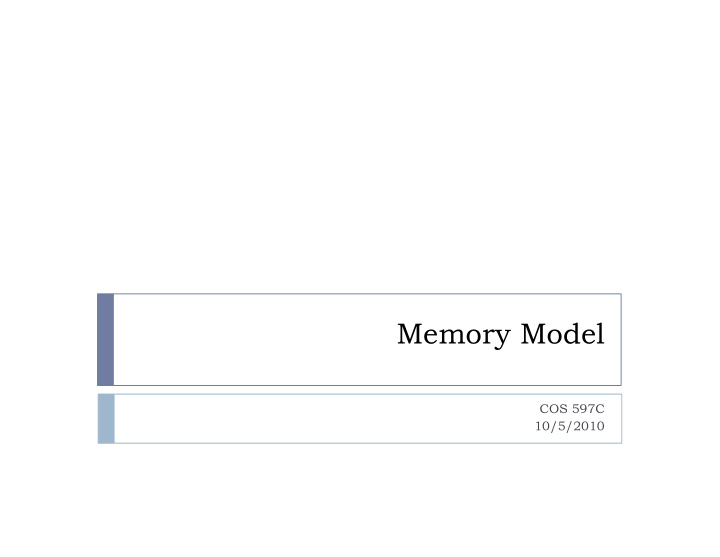 memory model