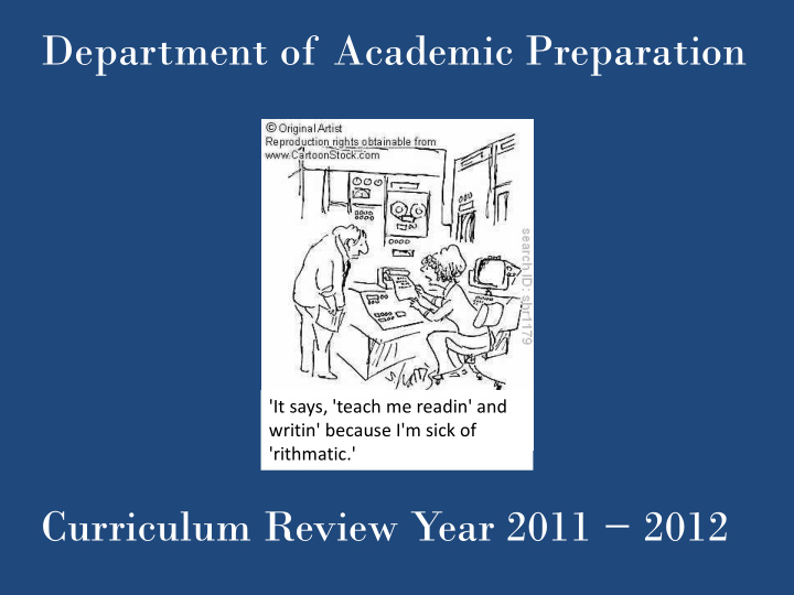department of academic preparation