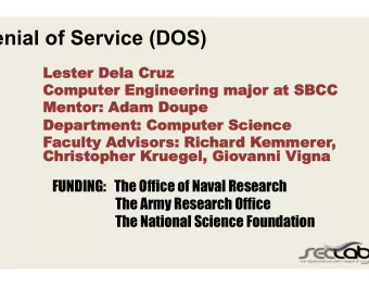 Denial of Service (DOS)  Les  Lester  er Dela  ela Cruz  uz  Comput  omputer  er Engineer