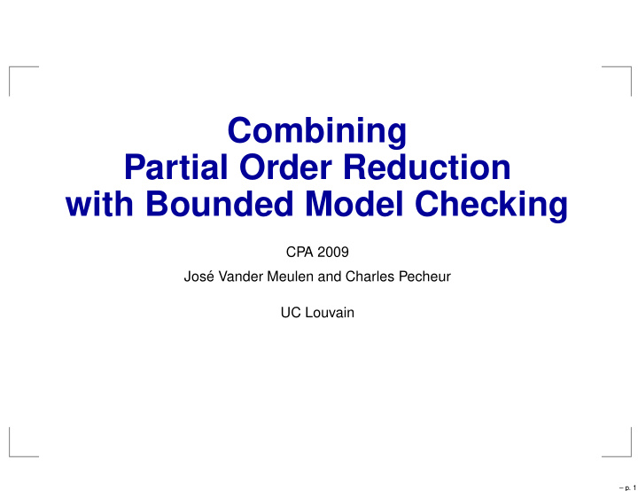 combining partial order reduction with bounded model