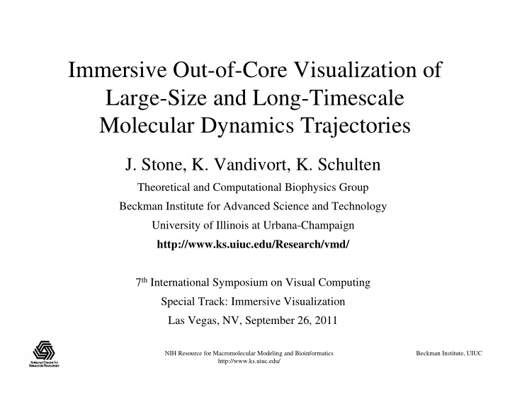 immersive out of core visualization of large size and