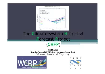 The C limate-system H istorical F orecast P roject ( CHFP )  CITES2019  Ramiro Saurral (CIMA,