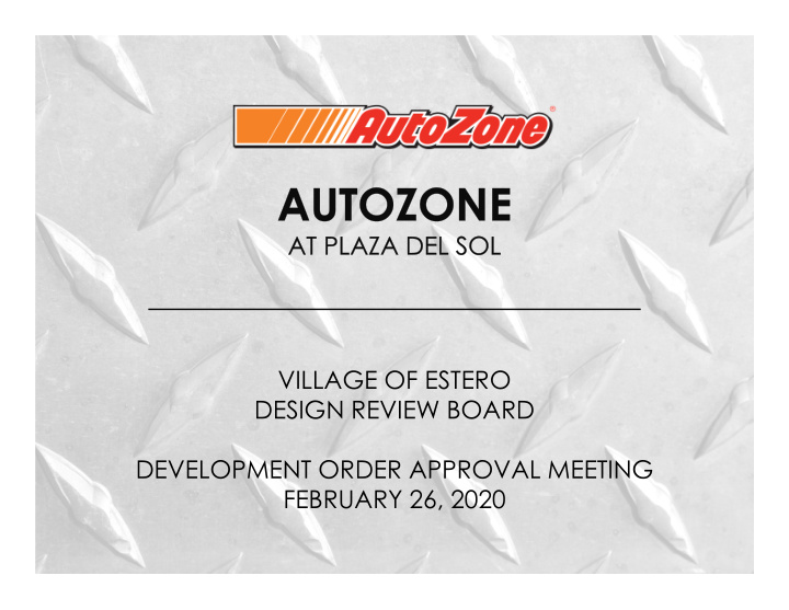 village of estero design review board development order