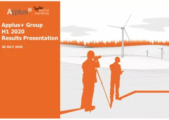 Applus+ Group  H1 2020  Results Presentation  28 JULY 2020  Disclaimer  This document may contain