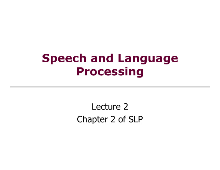 speech and language processing