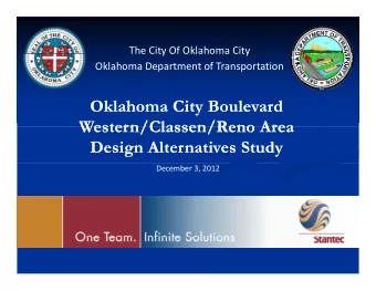 The City Of Oklahoma City The City Of Oklahoma City Oklahoma Department of Transportation December