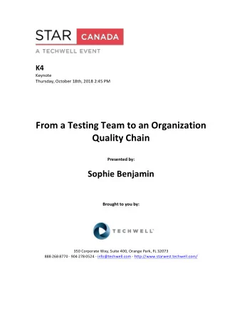 From  a  Testing  Team  to  an  Organization    Quality  Chain