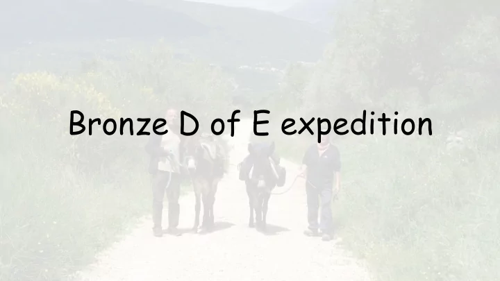 bronze d of e expedition