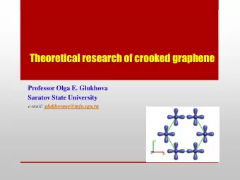 Theoretical research of crooked graphene  Professor Olga E. Glukhova  Saratov State University
