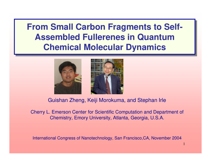 from small carbon fragments to self from small carbon