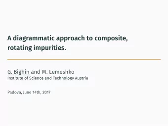 A diagrammatic approach to composite,  rotating impurities.  G. Bighin and M. Lemeshko  Institute