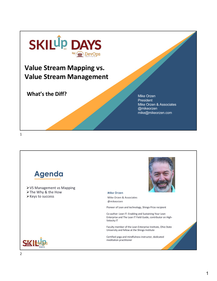 value stream mapping vs value stream management