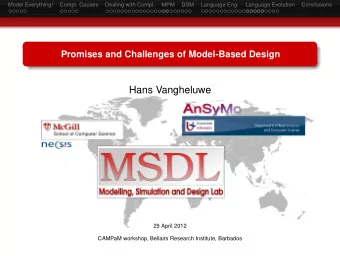 Hans Vangheluwe  29 April 2012  CAMPaM workshop, Bellairs Research Institute, Barbados  Model