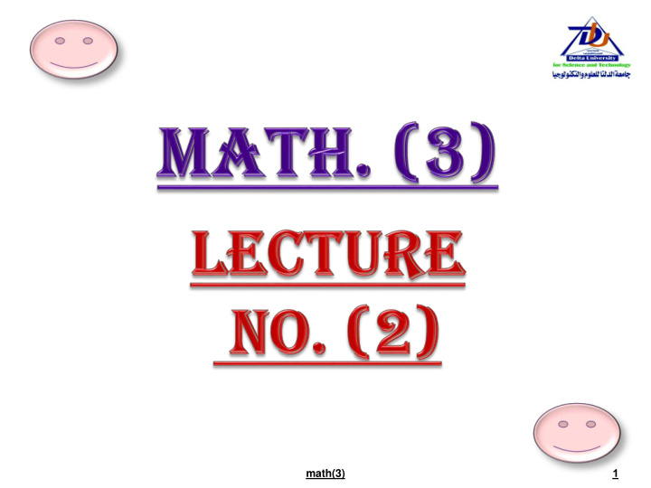 1 math 3 so solu lutio tion n of of fi firs rst t or orde