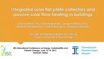 Integrated solar flat plate collectors and  passive solar floor heating in buildings  Lazaros