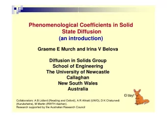 Phenomenological Coefficients in Solid  State Diffusion  (an introduction)  Graeme E Murch and