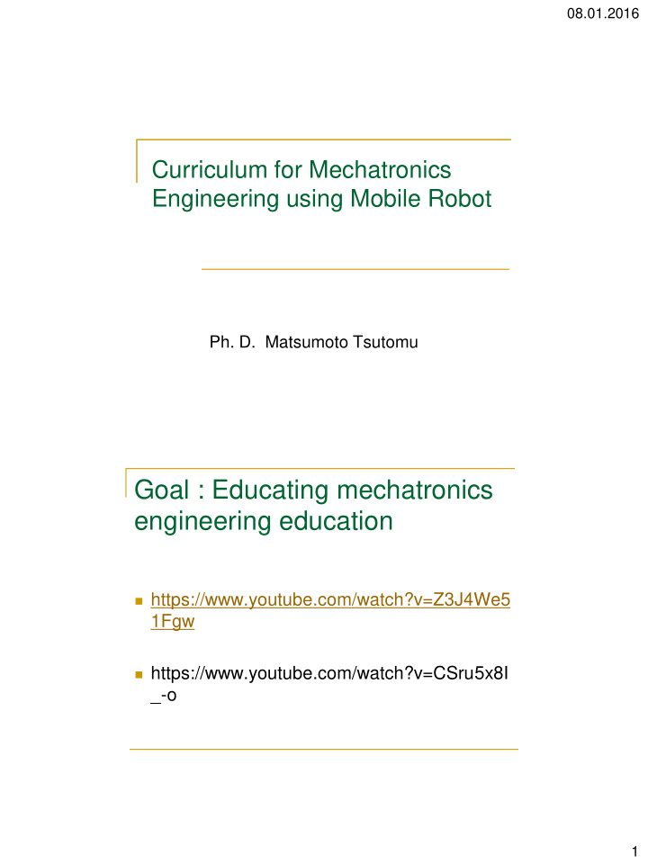 goal educating mechatronics