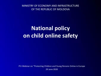 on child online safety  ITU Webinar on Protecting Children and Young Persons Online in Europe