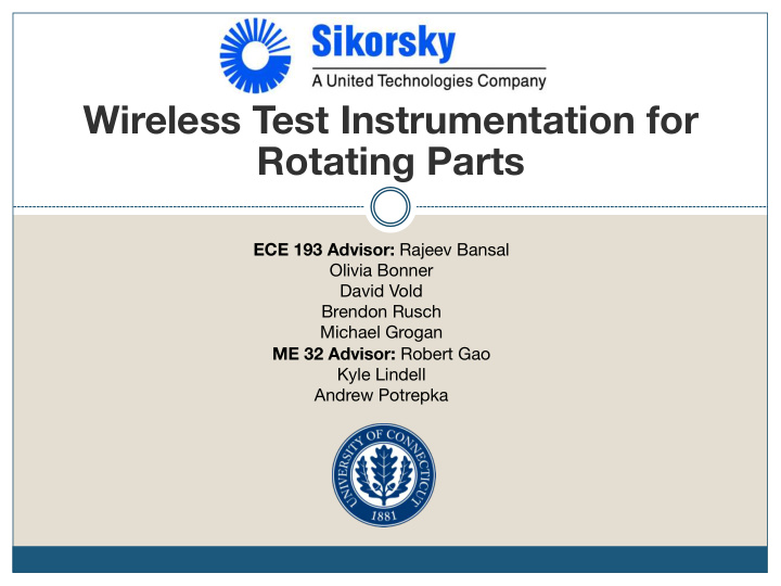 wireless test instrumentation for rotating parts