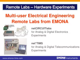 Multi-user Electrical Engineering  Remote Labs from EMONA netCIRCUITlabs  for Analog &amp; Digital