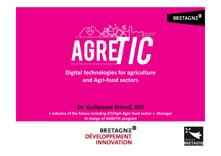 digital technologies for agriculture and agri food