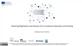 Fostering Digitization and Industry 4.0 in vocational education and training  Emphasys Centre